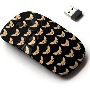 2.4G Wireless Mouse with Cute Pattern Design for All Laptops and Desktops with Nano Receiver - Chihuahua Dog