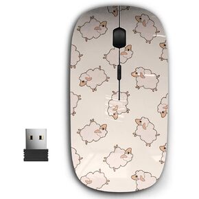 2.4G Ergonomic Portable USB Wireless Mouse for PC, Laptop, Computer, Notebook with Nano Receiver (Animal Sheep Cartoon)