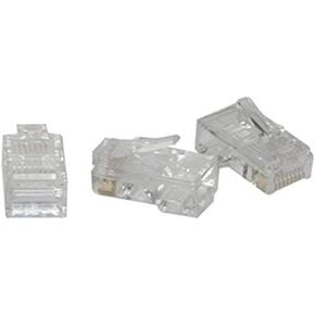 C2G LEGRAND 4 PIN MINI DIN ، RJ45 CAT5 Modular Clop لاستخدامها كقابس نقل البيانات ، واضحة شفافة ، 100 لكل حزمة ، 1 حزمة ، C2G 01949