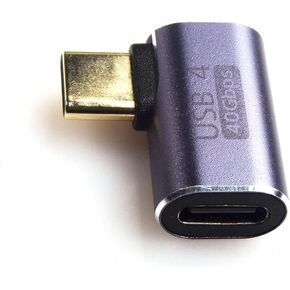 REXUS USB C Male to USB C Female Adapter Side 90 Degree, Maximum 100W Quick Charge and 40Gb High-Speed Data Transmission, Type C Adapter for Laptop and Smartphone(U4_MC2FC_LS)
