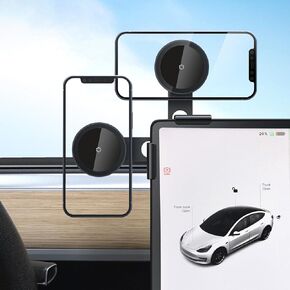 Yonge & Finch Tesla Accessories,No Glue Required,Phone Mount Compatiable with MagSafe,Tesla Car Dash Magnetic Phone Holder,Can be Adjusted 360°,for Tesla Model 3/Y/S/X/Cybertruck(Black)