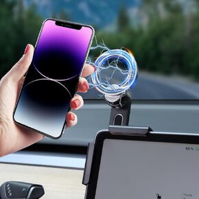 Phone Mount for MagSafe Magnetic for Tesla Model 3/Y/X/S/Cybertruck Flip Cover Locking Strongest Magnet Power Screen Car Phone Holder Fit for All Phones