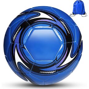 Soccer Ball Size 3,4,5 Soft PU with Football Bag Needle for Practice Training Anti-Explosion Design Indoor Outdoor Suitable for Kids School Training Practice in Kuwait
