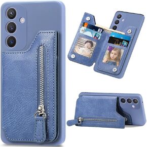 Ysnzaq Zipper Wallet Case for Samsung Galaxy S25+ Plus (Not S25), Premium PU Leather Magnetic Closure Folio Flip Cover with Card Slots & Kickstand for Samsung Galaxy S25 Plus SDLL Purple