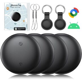 علامات Bluetooth Smart for Android و Air Tags-4 Pack Android و Keys Finder و Outer Locator تعمل مع تطبيق Google Find My Device (Android فقط) ، وعلامة Android Tracker للمفاتيح ، والأمتعة ، وحقائب الظهر ، والمحفظة