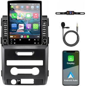 Car Stereo Upgrade for Ford F150 F-150 2009-2014, Android 13 Wireless CarPlay Screen Compatible with Apple CarPlay Android Auto, 9.7" HD Touchscreen Car Radio with GPS Navigation Bluetooth SWC Camera