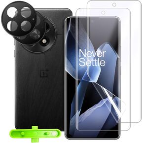 Screen Protector Compatible with One Plus 13 5G, 2 Pack Flexible TPU Hydrogel Film, 2 Pack Camera Lens Protector, with Installation Tools, Anti-Scratch HD Clear Protector Film for One Plus 13