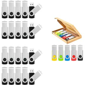 Bulk USB Flash Drives - 4GB Flash Drives 10 Pack Black and 8GB USB Flash Drive 10 Pack Black and 32GB Thumb Drives 5 Pack Color for Data Storage, Photo Transfer and Backup