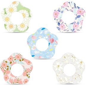25pcs Flower Theme Adhesive Patches for Libre 2, Breathable Flower Sensor Covers CGM Overpatches Waterproof Sweatproof Monitor Sensor Stickers Tape Accessories for Libre