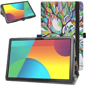 MAMA MOUTH for Digiland 1050 10.1 Tablet Case,PU Leather Folio 2-Folding Stand Cover for Digiland DL1050 10.1 inch Tablet,Love Tree
