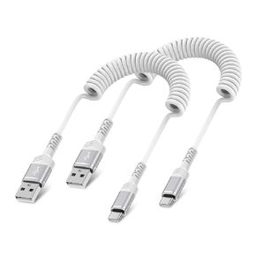 Retractable Fast Charger USB to USB C Charger Cable for Samsung Galaxy S25 Ultra/S24/A16/A15/A14/A56/S23/S22/S21/S20/iPhone 16e/16 Pro Max/15 Pro/15 2Pack 3FT Coiled USB A to Type C Car Charging Cord