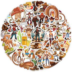 Cowboy Stickers, 100PCS Country Western Decals Vinyl Waterproof Stickers for Water Bottle Laptop Luggage Helmet Skateboard Snowboard Guitar Scrapbook Phone Gifts for Teens Girls Kids Adult