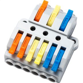 GKEEMARS 8 Pcs Electrical Wire Connectors, Compact Wire Splice Connectors Quick Terminal Blocks (3 in 9 Out)