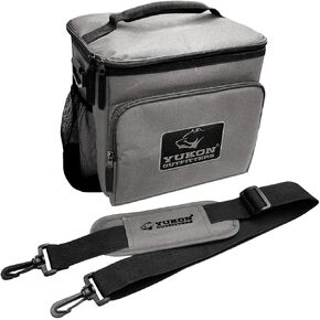 Yukon Outfitters Lunch Cooler Box, Durable Leak-Resistant Insulated Outdoor Camping Food & Beverage Cooler Bag, 8-Can Capacity, Padded Handle, Adjustable Shoulder Straps