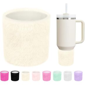 WUQID Plush Higher Protective Silicone Boot, Compatible with Stanley H2.0 40oz 30oz 20oz & IceFlow Flip 30oz 20oz, Luxury Faux Fur Rubber Sleeve