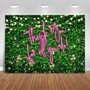 Thank You for All You Do Backdrop 7x5ft Green Leaves Thanks to Staff Employee Teacher Doctor Retirement Background Nurses Day Professor We Truly Appreciate You Banner Photo Booth Props