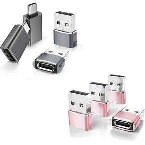 Elebase 4 Pack USB to USB C Adapter and 4 Pack USB to USB C Adapter&Type C Male to 3.0 Female Charger for Apple Watch Ultra iWatch 7 8 SE,iPhone 12 13 14 15 Pro Max Plus,Airpods