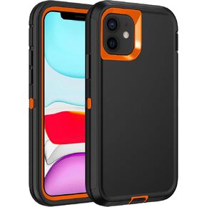 for iPhone 11 Case,Shockproof 3-Layer Full Body Protection [Without Screen Protector] Rugged Heavy Duty High Impact Hard Cover Case for iPhone 11 6.1-inch,Black