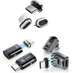 HanCenDa 140W Magnetic USB-C Adapter (4 Pack), 8K Video Display, 40Gbps Data Transfer, 180¬∞ Rotation, for Thunderbolt 4, MacBook Pro/Air & More Type C Devices