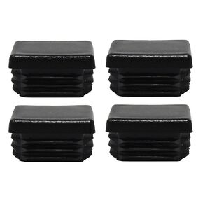 Tubing Caps 1-1/4" Square Black Plastic, Finishing Plug, Pipe Tubing End Cap, Durable Chair Glide Universal (10)