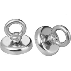 Wukong Magnetic Hooks, 65lbs Strong Magnets Heavy Duty, Rare Earth Neodymium Magnet for Kitchen, Garage, Bathroom, Bedroom, Closet, Office - 5PCS