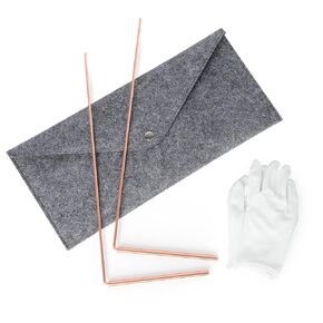 Crafted Dowsing Copper Rod for Seeking Gold, Water Including Pendulum