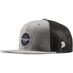 Branded Bills Hardworking PVC Flat Trucker, Snapback Closure, Lightweight, Comfortable Baseball Cap
