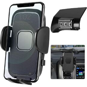 Car Cell Phone Holder Mount for Dodge Ram 1500 2500 3500 2018 2017 2016 2015 2014 2013 Accessories, Air Vent Bracket with Custom Base Compatible for 4.0"-7.0" Cell Phones
