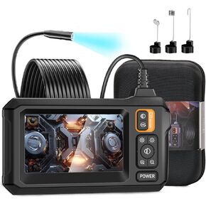 GOLDEGGS Borescope,4.3"Industrial Endoscope Camera with Light,1080P HD Inspection Camera,IP67 Waterproof Handheld Sewer Snake Camera with 9 LED Lights,Scope Camera for Home/Pipe/Automotive(16.4FT)