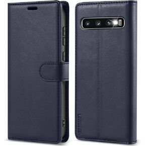 for Samsung Galaxy S10 Wallet Case, [RFID Blocking] PU Leather Flip Cover with Card Holder, Magnetic Shockproof Phone Case for Galaxy S10, Black