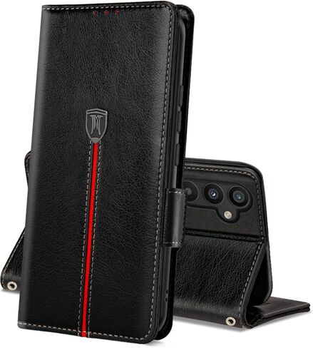 for Samsung Galaxy A34 5G Case, Magnetic Leather Card Slots Galaxy A34 5G Wallet Phone Case, Flip Silicone TPU Bumper Protective Cover with Kickstand, Shockproof Folio Book Case for Samsung A34 Black in Saudi Arabia