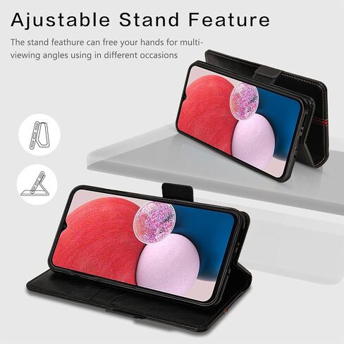 for Samsung Galaxy A34 5G Case, Magnetic Leather Card Slots Galaxy A34 5G Wallet Phone Case, Flip Silicone TPU Bumper Protective Cover with Kickstand, Shockproof Folio Book Case for Samsung A34 Black in Saudi Arabia