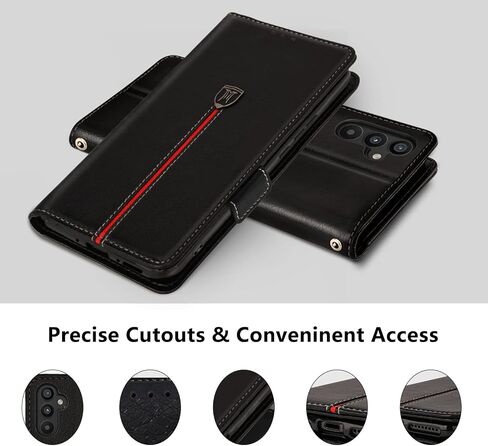 for Samsung Galaxy A34 5G Case, Magnetic Leather Card Slots Galaxy A34 5G Wallet Phone Case, Flip Silicone TPU Bumper Protective Cover with Kickstand, Shockproof Folio Book Case for Samsung A34 Black in Saudi Arabia