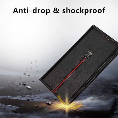 for Samsung Galaxy A34 5G Case, Magnetic Leather Card Slots Galaxy A34 5G Wallet Phone Case, Flip Silicone TPU Bumper Protective Cover with Kickstand, Shockproof Folio Book Case for Samsung A34 Black in Saudi Arabia