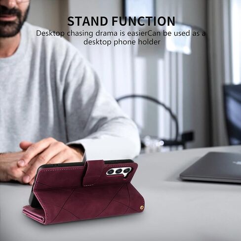 Compatible with Samsung Galaxy S23 Plus Wallet Case with RFID Blocking Zipper Card Slots Stand Protective Flip Splicing PU Leather Phone Cover for Galaxy S23+Plus Case Wallet(6.6 inch-Blue) in Saudi Arabia