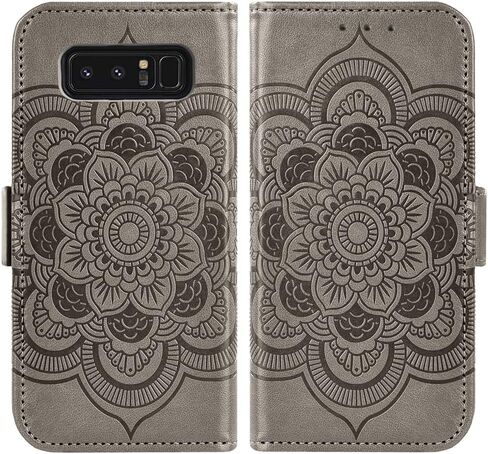 Asuwish Compatible with Samsung Galaxy Note 8 Wallet Case and Tempered Glass Screen Protector Leather Flip Credit Card Holder Cell Phone Cover for Glaxay Note8 Not S8 Galaxies Gaxaly Women Men Purple in Saudi Arabia