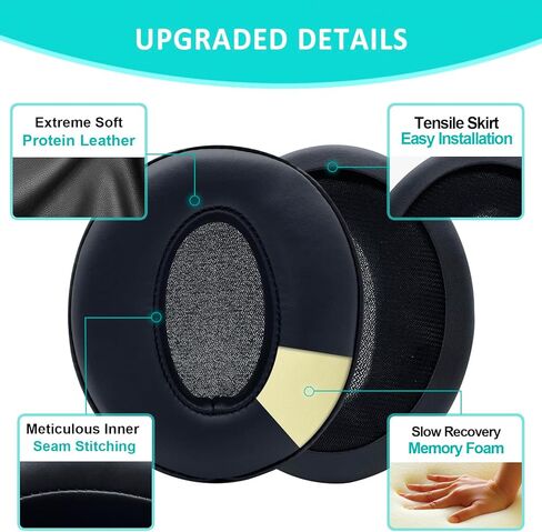 HD 4.50BT Replacement Ear Pads - Mesh Earpad Cushions for Sennheiser HD 4.50 BT HD4.50BTNC HD4.40BT HD 4.30G HD 4.20S HD 458BT and More Headphones - HD 450BT Ear Cups (Black) in Saudi Arabia