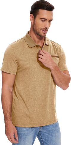 Men's Casual Polo Shirts Classic Button Basic Short Sleeve Shirt Solid Color Tees Golf Stylish Tops,Sizes 3XL Light Grey in Saudi Arabia