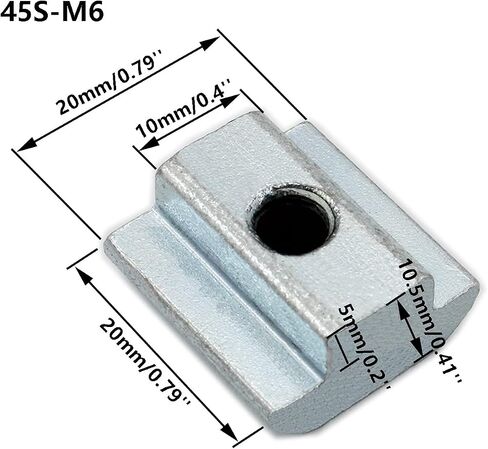 20PCS Slide in T Nut,TTZEZE Sliding Nut 45 Series M10 Threaded Slide in Pre-Assembly for 45x45 Aluminum Extrusions Frame with Profile 4545 Sereis 10mm Slot for CNC Router Build Rail 3D Printer in Kuwait