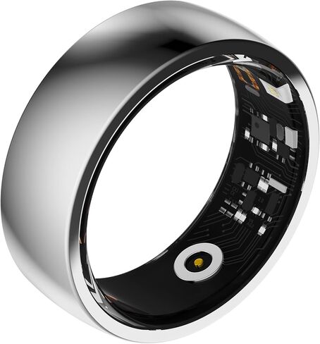 Smart Ring for Men Blood Pressure Smart Ring Ladies Smart Ring Health Ring Fitness Tracker Heart Rate Monitor Pedometer Calories Step Counter Waterproof Ultra-Thin Compatible with iOS Android Phones in Kuwait