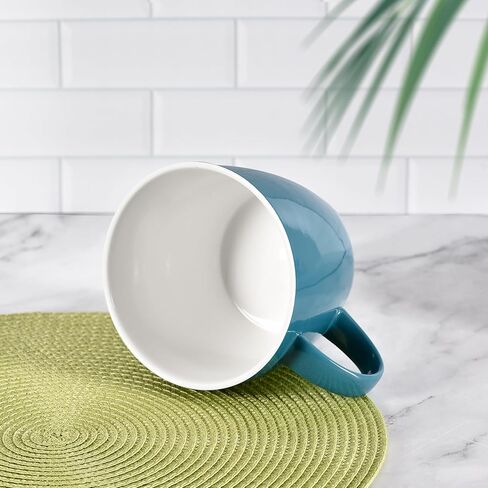 30 oz 900ml Large Coffee Mug Ceramic Jumbo Soup Bowl with Handle Cereal Mugs, Big Coffee Cup for Latte, Cappuccino, Cocoa, Hot Chocolate, Milk, Tea, Breakfast Mulled Drinks, White in Kuwait