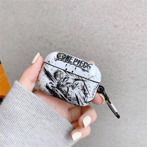 متوافق مع Apple Airpods Pro (الجيل الثاني/الأول) غلاف حالة الكرتون اللطيف الواقي المضحك مع سلسلة المفاتيح (Zoro Cool) in Saudi Arabia