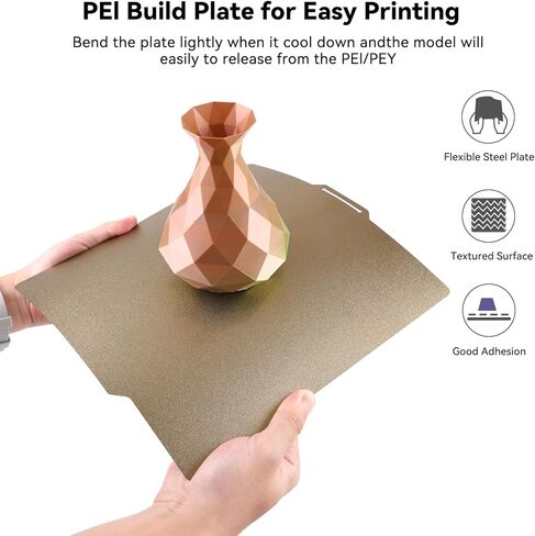 Double-Sided PEI Build Plate for Bambu Lab X1/X1C/P1P/P1S/A1 3D Printers, Textured PEI+Smooth PEI Spring Steel Build Plate Flexible Print Bed Removable Surface Platform 257x257mm in Kuwait