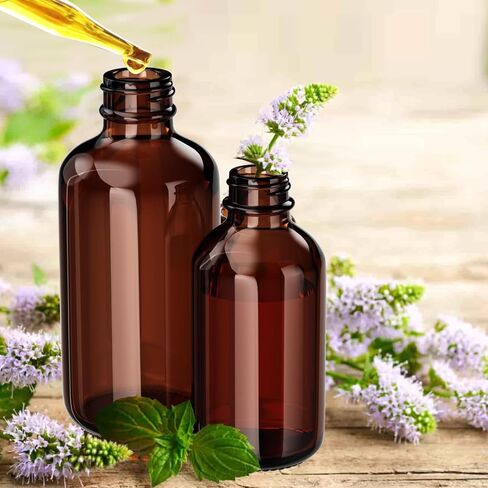 1 oz Clear Glass Bottles 6PCS, 30ml Boston Round Sample Bottles with Black Poly Cone Caps, Labels, Funnels (30ml 1oz, Clear) in Kuwait