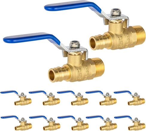 (Pack of 2) EFIELD Cold Expansion Pex-A 3/4-inch X 3/4 Inch MNPT Brass Full Port Shut-off Ball Valve for Pex-A Pipe Connection, ASTM F1960, Blue Lever, cUPC Certified in Kuwait