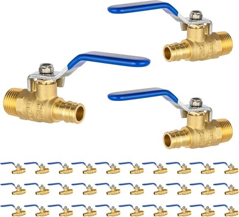 (Pack of 2) EFIELD Cold Expansion Pex-A 3/4-inch X 3/4 Inch MNPT Brass Full Port Shut-off Ball Valve for Pex-A Pipe Connection, ASTM F1960, Blue Lever, cUPC Certified in Kuwait