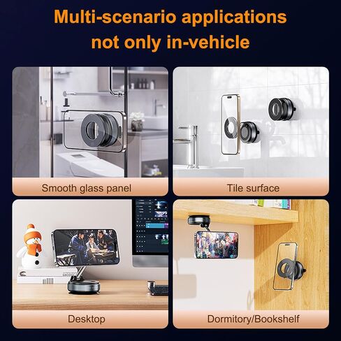 حامل هاتف Mount Mount Magnetic ، وهو حامل شفط قوي قابل للطي للهاتف الخلوي لـ iPhone 12 13 14 15 16 Samsung للتدفق المباشر ، قوس دش صالة الألعاب الرياضية المرآة in Saudi Arabia