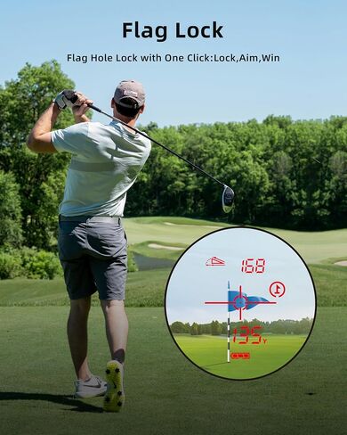 T100 Golf Rangefinder مع منحدر، 800 ياردة جولف Range Finder مع قفل العلم، Max N52 جهاز تحديد المدى بالليزر المغناطيسي الصناعي مع تكبير 6X ووضع المسح الضوئي، IPX4 مقاوم للماء، سبائك الألومنيوم in Kuwait