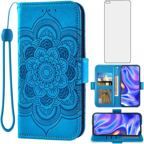 Asuwish Compatible with Moto One 5G/One5G UW/Moto G G5 Plus Wallet Case and Tempered Glass Screen Protector Leather Flip Card Holder Cell Phone Cover for Motorola One Lite XT2075-1 Women Men Purple in Saudi Arabia