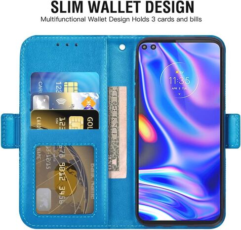 Asuwish Compatible with Moto One 5G/One5G UW/Moto G G5 Plus Wallet Case and Tempered Glass Screen Protector Leather Flip Card Holder Cell Phone Cover for Motorola One Lite XT2075-1 Women Men Purple in Saudi Arabia